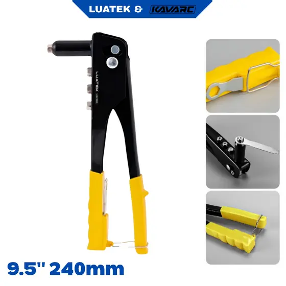 Alicate Rebitador Manual 9.5 Polegadas Profissional para Reparos e Funilaria-LUATEK