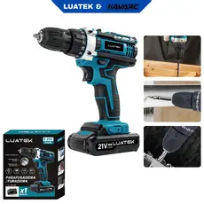 Kit Furadeira Parafusadeira de Impacto Sem Fio Profissional Baterias Motor Brushless -Luatek