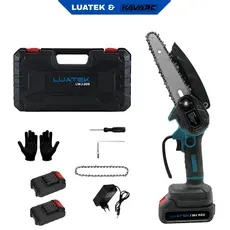 Mini Motosserra Luatek 36V 1200W 15cm 2 Baterias Poda Jardim Portátil Bivolt-LUATEK
