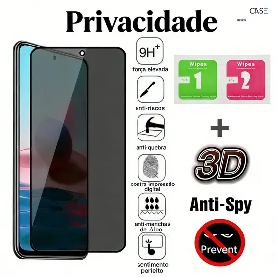 Película Cerâmica Privacidade Protetor Tela Fosca Anti Espião 3D Para Motorola Moto G24 G22 G15 G20 G30 G23 M001