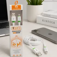 Cabo Carregador iPhone H’Maston 2 Metros USB Lightning Carga Rápida e Dados