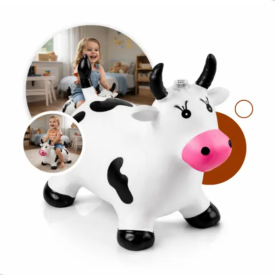 Kit 1 a 5 Cavalinhos Upa Upa Infantil Pocotó com Som Pula Pula Inflável Com Luz e Som Vaquinha Giraf