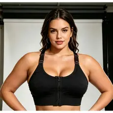 Top Academia Sutiã Esportivo Ajustável Com Zíper Frontal sutiã superior de fitness para ioga