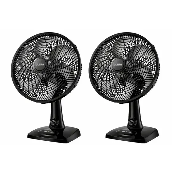 Kit 2 Ventiladores Mondial Ultra V30B 110V – 6 Pás, 50W, Preto, Potência e Silêncio em Dobro