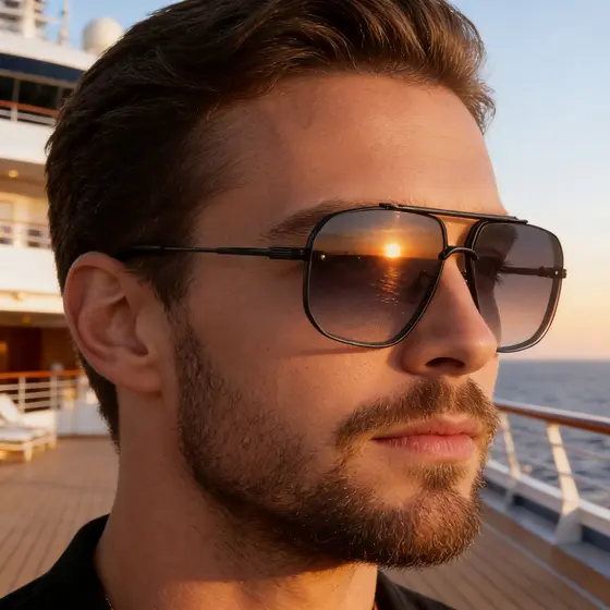 Nova moda óculos de sol quadrados masculino High-End sentir sem moldura óculos de sol masculino na moda protetor solar C