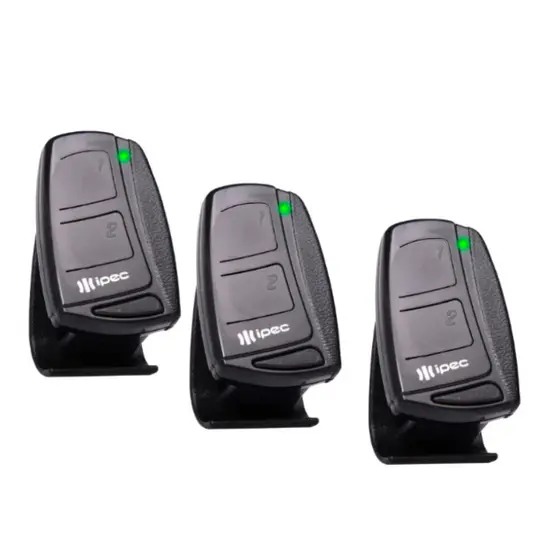 Kit 3 Controle De Portão Eletrônico E Alarme Tx Top 433 Mhz Preto IPEC