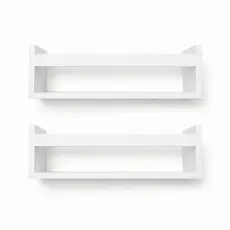2 Prateleiras Porta Livro Decorativo De Parede Mdf Organizador  Book  Nicho Infantil Suporte Montado