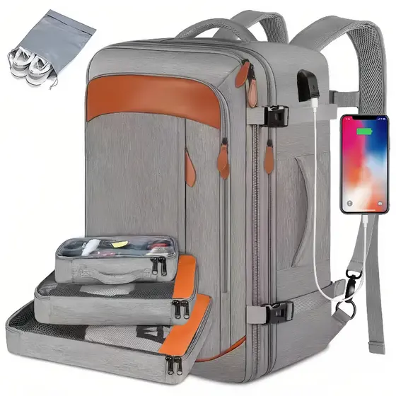 Mochila De Viagem 4 Em 1 Grande Mochila  E Feminina À Prova D'água Reforçada Expansível