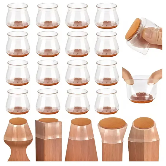 Kit 4/12/24 Peças Protetor Para O Pé Da Cadeira Mesa De Silicone