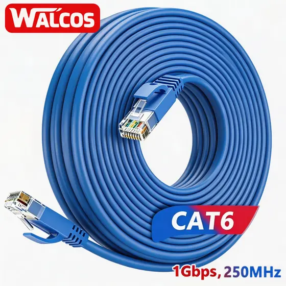 Cabo De Rede Blue RJ45 CAT6 Network Cable PC Notebook Router Smart TV Videogame 10/15/20/30 Meters