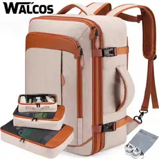 WALCOS Mochila De Viagem 4 Em 1 Grande Mochila  E Feminina À Prova D'água Reforçada Expansível