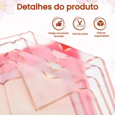 Kit 20 Decorado Border Line Dourado 57cm x 57cm Folhas Papel De Embrulhar Buque Embalagem Presente