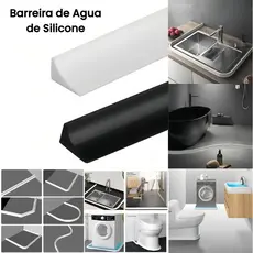 Soleira De Silicone Barreira De Água Pia, Box, Balcão, 2 metro + Cola  Adesivo e Fácil Instalação