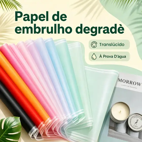 Kit 20 Linha dupla com gradiente 57cm x 57cm Folhas Papel De Embrulhar Buque Embalagem Presente-Novo