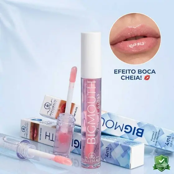 Lip Gloss Big Mouth Aumenta Volume Labial e Hidrata Maquiagem Volume Efeito Espelhado Efeito Bocão Envio Rapido