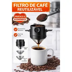 Filtro de Café Inox Dobrável Portátil Reutilizável
