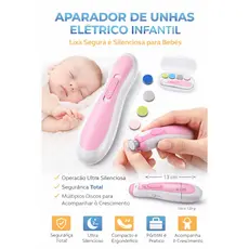 Lixa de Unha Bebê Elétrica Segura Rosa – Não Corta a Pele