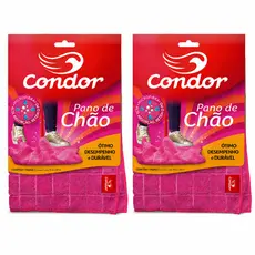 Pano de Chão Microfibra Grande 70x50cm Rosa – Kit 2 Unidades Alta Absorção Multiuso Condor