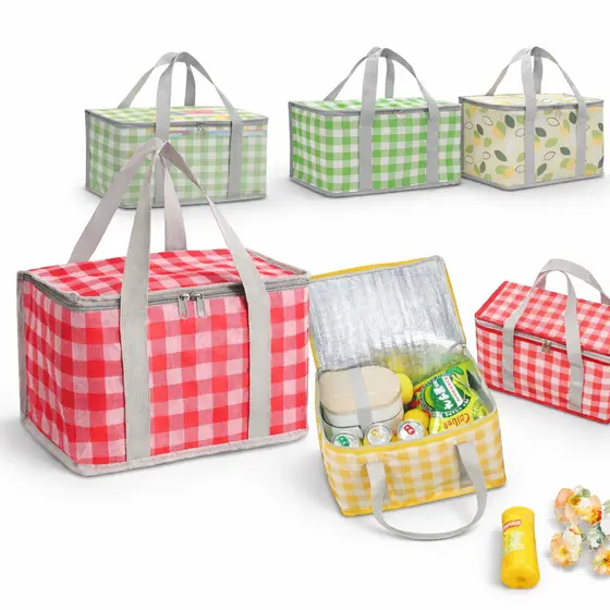 Bolsa Térmica Dobrável Isotérmica Conserva Alimentos Bebidas Gelo Lanche Praia Viagem Zíper