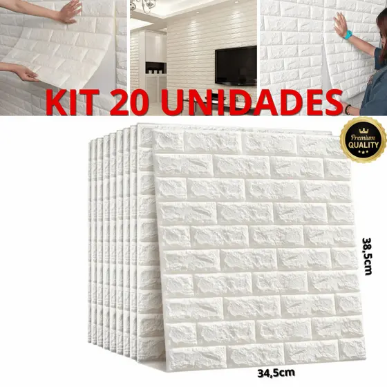 Papel De Parede Para Quarto Kit 30 Placas 3d Adesiva Autocolantes Decoração Sala Decorativa Tijolinho Cozinha Lavavel