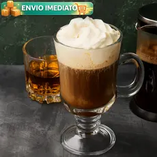 Caneca Em Vidro Irish Coffe 1 Peça 120ml Xicaras Capuccino Café Casa Cozinha Decoração casutil