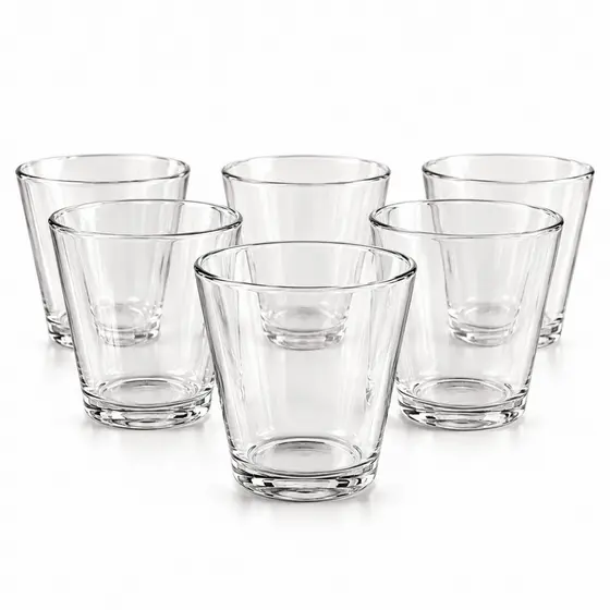 Jogo 6 Copos De Vidro Para Suco Àgua e Refrigerantes Clear line 300ml Vidro Grosso Liso Luxo Alta Qualidade