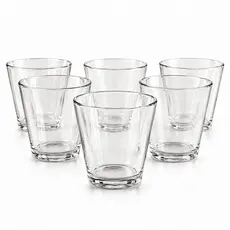 Jogo 6 Copos De Vidro Para Suco Àgua e Refrigerantes Clear line 300ml Vidro Grosso Liso Luxo Alta Qualidade