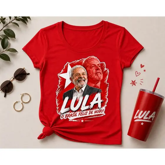 Camiseta Baby Look Feminina Lula Algodão Estampada Confortável Camisa Casual Moda