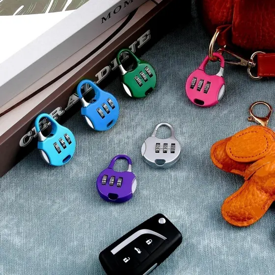 Cadeados Coloridos Com Senha de 3 Dígitos – Segurança Para Malas/ Mochilas e Armários - WANG