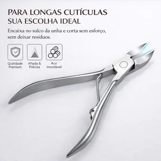 Alicates de Cutícula Profissionais em Aço Inox / Alta Precisão/ Durabilidade e Uso Para Manicure e Pedicure