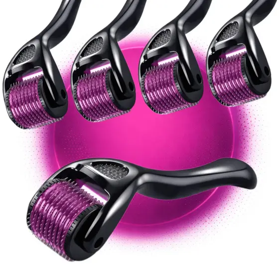 Kit com 1/2/3/4/5 Dermarollers 0.5mm – Rolo Estético com 540 Agulhas para Cabelo/ Barba e Pele – WANG