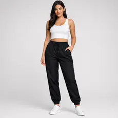 Calça Jogger Feminina Tactel com Punho Calça Esportiva Leve Secagem Rápida Academia Caminhada Casual