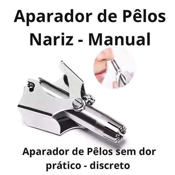 Aparador Manual de Pelos do Nariz e Orelha – Corte Indolor, Sem Pilhas, Compacto e Lavável