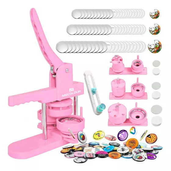 Kit De 3 Máquinas 32/44/58 Mm/150 Unidades Advertising Photobots Cor Azul/Rose Mecolour