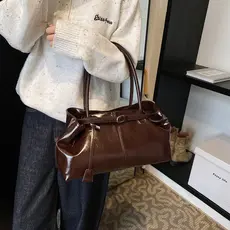 Coreano simples High-End superfície macia sacola feminino temperamento Commuter um ombro axilas grande capacidade
