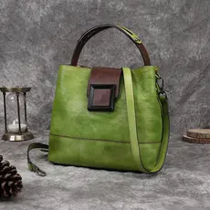 Bolsa de couro Retro couro diagonal saco árvore creme couro multifuncional senhoras portátil diagonal saco