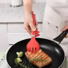 Pinça de Silicone 25cm com Trava – Pegador de Cozinha Antitérmico para Churrasco e Pão