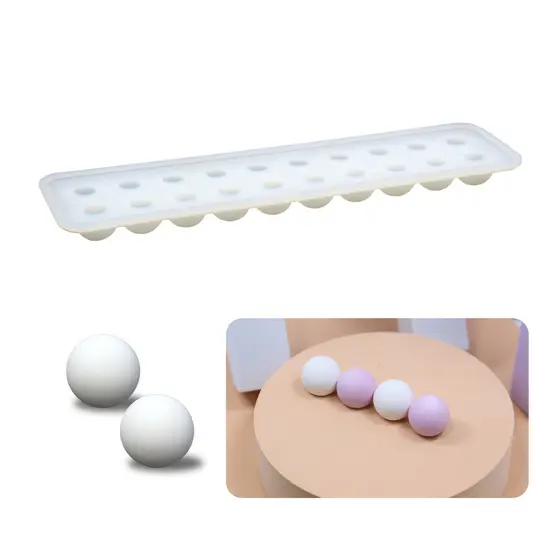 Molde de Silicone 20 Cavidades Esfera 2cm para Resina Epóxi – Molde Contas Redondas DIY