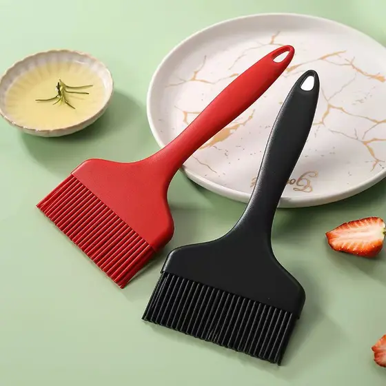 Pincel de Silicone Grande de 9cm de Largura para Regar Alimentos - Aplicador de Molhos para Churrasco, Grelhado e Panque
