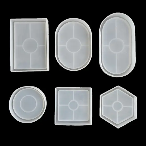 Molde de Silicone Porta Copo e Bandeja para Vaso – Molde Resina Epóxi DIY Decoração