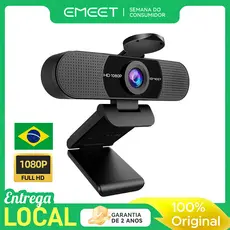 Câmera Web EMEET C960 1080P com 2 Microfones, 90° FOV, USB Plug and Play para PC para Zoom, Teams