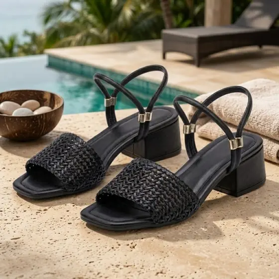 envio imediato sandália lançamento luxo 4 cm telinha  tendência elegante STEL1
