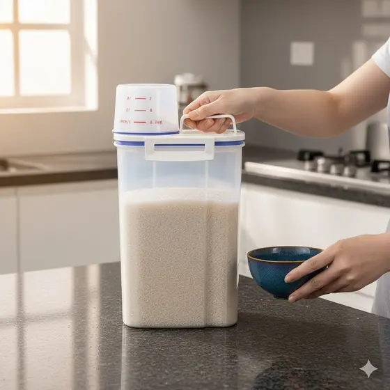 Pote Hermético Multiuso Transparente 15 kg Dosador Cozinha Armazenamento Organização