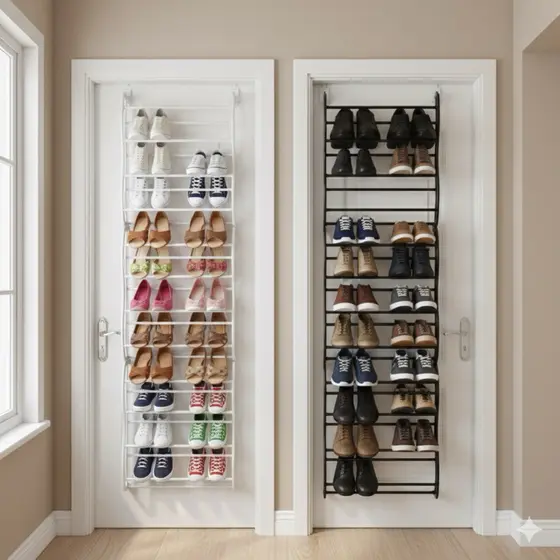 Sapateira Vertical Parede Capacidade 36 Pares Branco Preto Organizador Calçados
