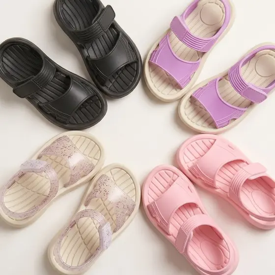 Sandália Velcro Infantil Menina Criança Confortável Antiderrapante Flexível Calça Fácil