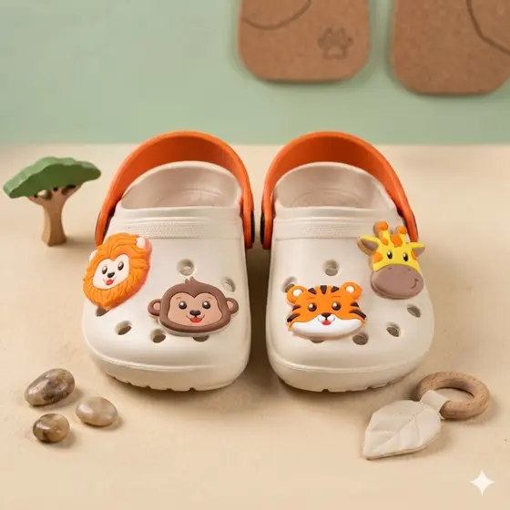 Sandália infantil MeninO Chinelo Safari Animais confortável leve Macio Colorido Antiderrapante