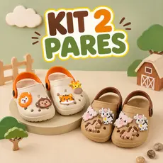 Kit 2 Sandálias Infantil Menino Leve Confortável Delicada Antiderrapante Animal Astronauta Escola