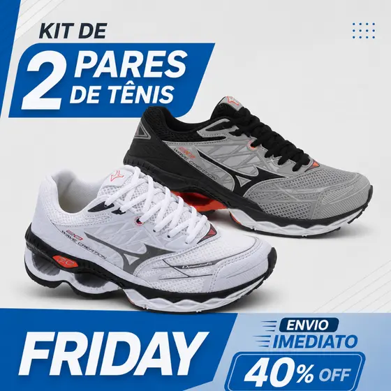 Kit 2 Pares Tênis Masculino Feminino Amortecimento Corrida Academia