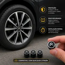Tampa de Válvula Pneu Citroën Prata C3 C4 C4 Cactus C5 Aircross DS3 DS4 DS5 Xsara Picasso 2 Pares