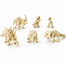 Kit 6 Mini Dinossauros Esqueletos Articulados para Crianças e Colecionadores
